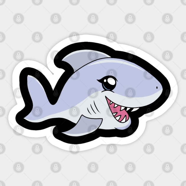 Cute Kawaii Shark Sticker by valentinahramov